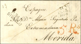 Lettre Avec Texte Daté De Jersey Le 14 Février 1830 Pour Mérida, Au Recto Marque Postale D'entrée P.34.P. / ST MALO Et T - Autres & Non Classés