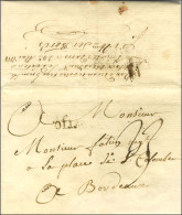 Lettre Avec Texte Daté De St Eustache Le 18 Février 1758 Pour Bordeaux, Au Recto Marque Postale HOLLANDE, Au Verso Menti - Autres & Non Classés