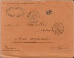 Càd Bleu SÉNÉGAL ET DEP. / ST LOUIS Sur Lettre Affranchie En Numéraire Pour Le Mas Agenais, Au Recto Càd Octo COL.FR. /  - Other & Unclassified