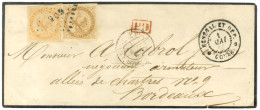 Losange GOR / CG N° 3 + CG N° 5 (belle Marge) Càd SÉNÉGAL ET DEP. / GORÉE Sur Lettre Pour Bordeaux. 1866. - TB / SUP. -  - Autres & Non Classés