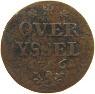 NETHERLANDS OVERIJSSEL DUIT 1766  #MA 064825 - Monnaies Provinciales