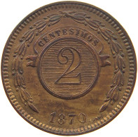 PARAGUAY 2 CENTESIMOS 1870  #MA 025378 - Paraguay