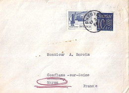 SUEDE N° 417 + COMPL.S/L. DU 19.3.58 POUR LA FRANCE - Lettres & Documents