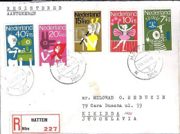 PAYS BAS N° 804/805/806/807/808 S/L REC. DU 20.11.64 POUR LA YOUGOSLAVIE - Cartas & Documentos