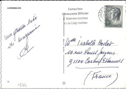 LUXEMBOURG N° 665 S/CP DU 28.7.74 POUR LA FRANCE - Lettres & Documents