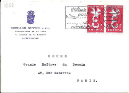 LUXEMBOURG N° 548x2 S/L. DU 18.10.58 POUR LA FRANCE - Briefe U. Dokumente