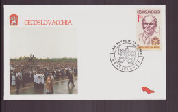Tchécoslovaquie, Enveloppe Avec Cachet Commémoratif " Visite Du Pape Jean-Paul II " Bratislava, 1990 - Otros & Sin Clasificación