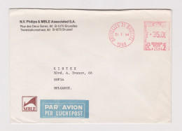 Belgium Belgique Belgie 1984 Airmail Commerce Cover EMA METER Machine Stamp BRUSSEL F35.00, Sent To Bulgaria (66848) - 1980-99