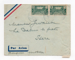 !!! OUBANGUI CHARI, LETTRE PAR AVION DE MOBAYE DE 1936 POUR L'ISERE - Briefe U. Dokumente