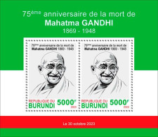 BURUNDI 2023 SHEET 2V - MAHATMA GANDHI DEATH ANNIVERSARY - MNH - Mahatma Gandhi