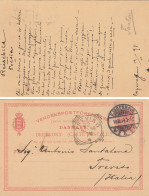 PS172 OLD POSTAL STATIONERY 1898 DANMARK KJOBENHAVN 10 ORE TO TREVISO ITALY - Interi Postali