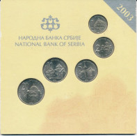 SERBIA SERBIEN - 1+2+5+10+20 Dinara 2003 UNC - Set Kms - Serbia