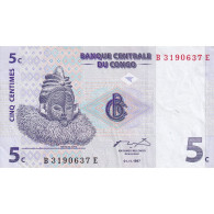 République Démocratique Du Congo, 5 Centimes, 1997, 1997-11-01, KM:81a, TTB+ - Republiek Congo (Congo-Brazzaville)