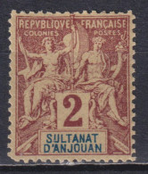 Timbre Neuf* Du Sultanat D'Anjouan De 1892 N°2 MH - Neufs