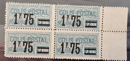 FRANCE Variété Yvert Colis Postaux N°41 Bloc 4. Les 2 Timbres Du Haut Sont Plus Petits Que Ceux Du Bas - Ongebruikt