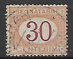 REGNO D'ITALIA 1870 SEGNATASSE RE V. EMANUELE II CIFRA DEL VALORE IN UN OVALE SASS. 7  USATO VF - Taxe