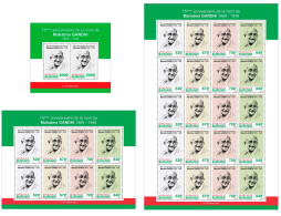 BURUNDI 2023 IMPERF PACK 3 X  SHEETS - MAHATMA GANDHI DEATH ANNIVERSARY - MNH - Mahatma Gandhi