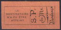 FRANCE - 1916 - Postes Montenegrines à Bordeaux - Timbres De Retour Yv.2 Noir S./rouge Neuf* TB - (c.15€) - Oorlogszegels