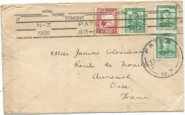 NEW ZEALAND  LETTRE COVER PATEA 1938 TO FRANCE - Covers & Documents