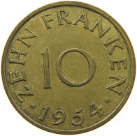 SAARLAND 10 FRANKEN 1954  #MA 098972 - 10 Franchi