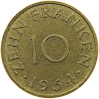 SAARLAND 10 FRANKEN 1954  #MA 098968 - 10 Francos