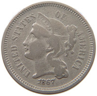 USA 3 CENTS 1867  #MA 003190 - 2, 3 & 20 Cent