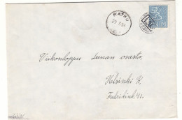 Finlande - Lettre De 1955 - Oblit Cachet Rural 4203  ? - Cachet De Matku - - Briefe U. Dokumente