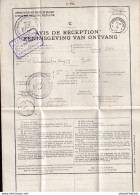 DDEE 516 -- Documents De La Poste - No 170 AVIS De RECEPTION Complet POPERINGHE 1920 Vers GITS Et Retour - Franchise