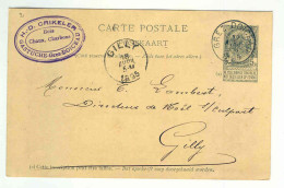 Entier GREZ - DOICEAU 1895 Cachet Privé GASTUCHE Bois Charbons CRIKELER  --  1787 - Postkarten 1871-1909