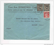 Lettre 2 X Képi 75 C Deuil Et Mercure 25 C BRUGES 1934 Vers France - Entete Firma Alb.Dyserynck  --  5/245 - 1931-1934 Mütze (Képi)