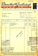 BERLIN NO55 DDR Deko Rechnung 1954 " POMMLER Kurmittel-Gesellschaft Prenzlauer Allee 36 " - Drogerie & Parfümerie