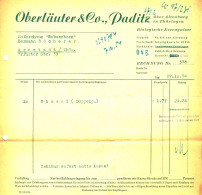 PADITZ über Altenburg Thüringen DDR Deko Rechnung 1954 " Oberländer & Co Biologische Erzeugnisse " - Chemist's (drugstore) & Perfumery
