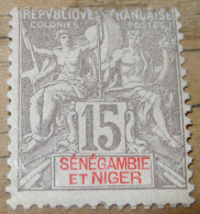 SENEGAMBIE ET NIGER, Sage 15c Gris, Neuf Avec Charniere, Mint* ............ CL1-18-7 - Ongebruikt