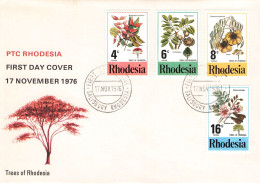 RHODESIA - FDC 1976 TREES OF RHODESIA MI 184-187 / 1337 - Rhodésie (1964-1980)