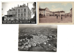 LE BOIS D`OINGT - 69 - OT CPA + CPSM + CARTE PHOTO - MAISON CONVALESCENCE  MON REPOS ,PLACE MARCHE , VUE AERIENNE - Le Bois D'Oingt