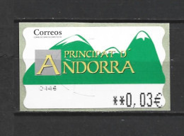 ANDORRA CORREO ESPAÑOL ETIQUETAS QUE ESTUVIERON EN USO MUY POCO TIEMPO AHORA YA NO ESTAN A LA VENTA (C.V) - Gebraucht