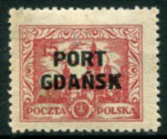 PORT GDANSK 1926 Thin Overprint On 15 Gr.  Definitive  LHM / *.  Michel 14 - Ocupaciones