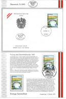 3254e: Österreich 1992, Flutung Des Marchfeldkanals, Deutsch Wagram, Speziallot **/ O/ FDC Mit Beschreibung - Gänserndorf