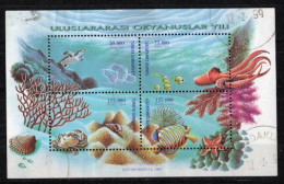 1998 TURKEY INTERNATIONAL OCEAN YEAR SOUVENIR SHEET USED - Blocs-feuillets