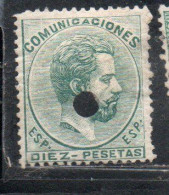 SPAIN ESPAÑA SPAGNA 1872 1873 PERFIN KING AMADEO RE ROI 10p MH - Neufs