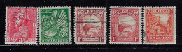 NEW ZEALAND 1926-35 GEORGE V,PIED,KIWI,MAORI HOUSE  SCOTT #184-186A,188 USED - Used Stamps