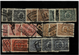 BELGIO ,"Pacchi Postali"(Ferrovie) ,"Stemma" ,2 Serie Complete+spezzature ,22 Pezzi Usati ,qualita Buona - Usati