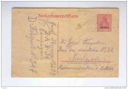 Entier ZIVILARBEITERPOSTKARTE No 1 A (Ecart 10 Et C = 0.6 Mm) ZAB 34 Vers SAULZOIR  , France   --  DT323 - German Occupation