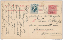 Entier Carte PAQUEBOT Voyageurs Type Petit Albert à 30 C + TP Héraldique BRUXELLES 1929 En Locale   -- 740/22 - Liner Cards