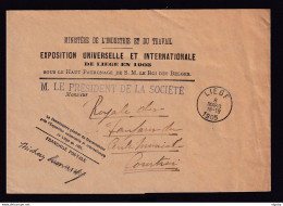 DDZ 686 - BELGIUM International Exhibition LIEGE 1905 - Enveloppe En Franchise Du Commissaire Général De L' Exposition - 1905 – Liegi (Belgio)