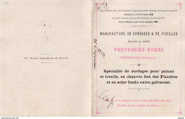 DDX 576 - TERMONDE Cordages Ficelles Vertongen-Coens - Petit Dépliant Publicitaire 1885 4 Pages - Expos Internationales - 1800 – 1899