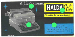 Machines à écrire HALDA / FACIT à BRUXELLES Rue Ravenstein Buvard - H