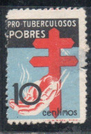 SPAIN ESPAÑA SPAGNA 1937 POSTAL TAX STAMPS 10c USED USATO OBLITERE' - Fiscaux-postaux