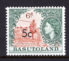 Basutoland 1961 Decimal Surcharges - 5c On 6d Herd Boy - Type II - HM (SG 63a) - 1933-1964 Crown Colony