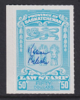 Canada Revenue (Saskatchewan), Van Dam SL78, MNH (signed Bileski On Front) - Fiscaux